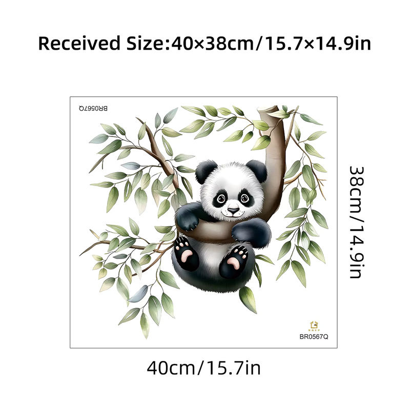 BRUP Wandaufkleber Cartoon Aquarell Panda klettert auf Bäumen für Kinderzimmer und Schlafzimmer, mehrfarbig - Bild 5