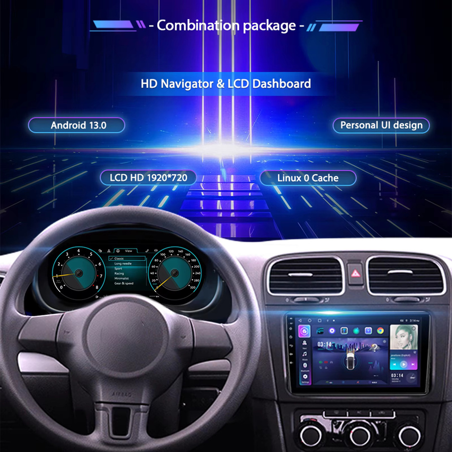 Navidital 12,3-Zoll LCD Digitalcluster für Skoda Kodiaq Karoq Kodiak MQB 2016–2020 mit HDMI und Carplay in Schwarz - Bild 2
