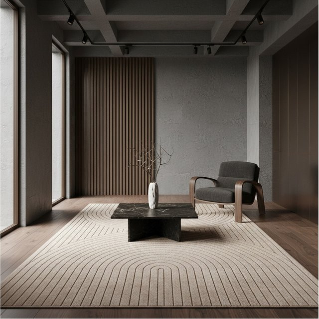 Outdoorteppich ENGADIN von Kadima Design im Skandi-Stil mit 3D-Design, Beige, B: 120 cm, L: 170 cm - Bild 1
