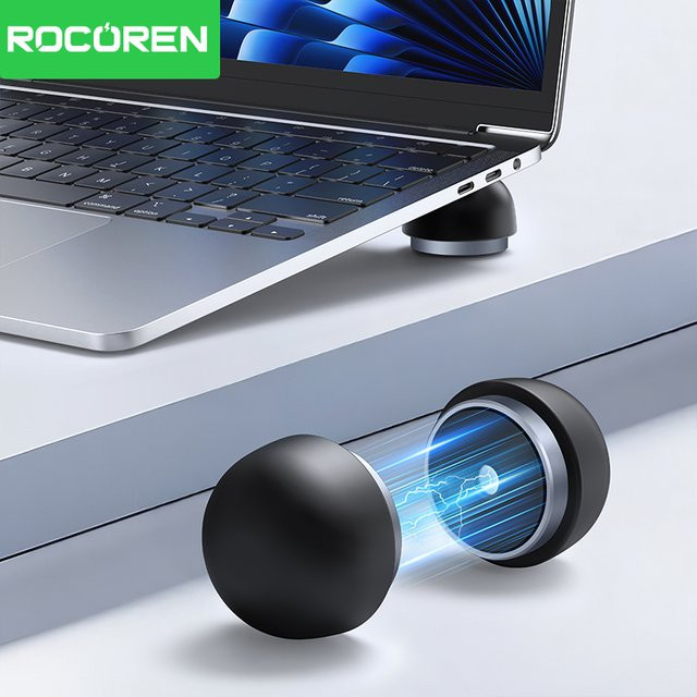 Rocoren Magnetischer Laptop-Ständer in Schwarz als Mini-Kühler und Notebook-Halterung für MacBook Pro und Air - Bild 1