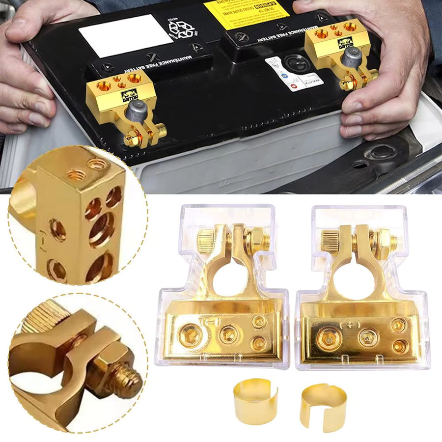 Batteriekopf für Auto-Audio-Modifikationen mit positiven und negativen Anschlüssen in Gold - Bild 3