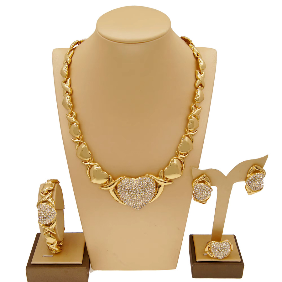 SYHOL Schmuck-Set, Messing, Gold, Zirkonia, Damen - Bild 2