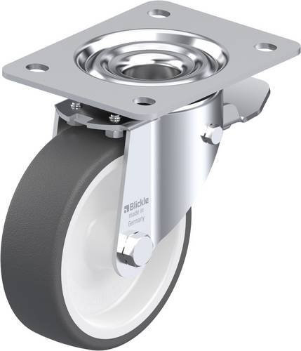 Blickle Lenkrolle LK-POTH 125G-3-ST mit Feststeller in Grau und Weiß, Rad-Durchmesser: 125 mm, Tragfähigkeit: 350 kg - Bild 1