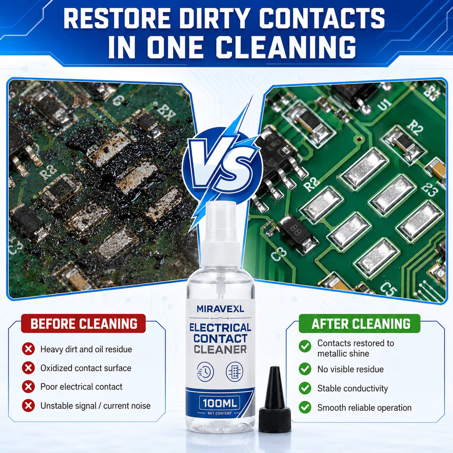 MIRAVEXL Elektrischer Kontaktreiniger mit Gebläse und Bürstenset zur Reinigung von PCB, Telefonen, Laptops und Schaltern, 100 ml, transparent - Bild 4