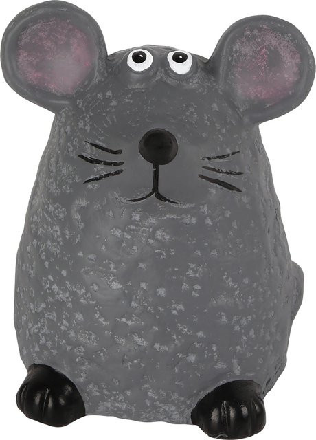 Dekofigur Maus aus Keramik in Grau, H x B x T: 15,5 x 11 x 11 cm - Bild 1