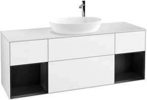 V&B Waschtischunterschrank Finion in Weiß lackiert, Breite: 160 cm, Tiefe: 50,1 cm, Höhe: 50,1 cm - Bild 1