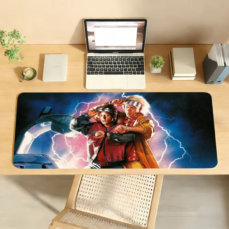 Großes Gamer-Mauspad Zurück in die Zukunft in Multicolour, rutschfeste Schreibtischunterlage für Laptop und Büro - Bild 3