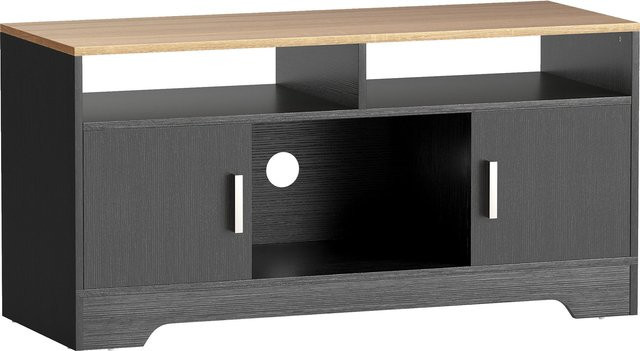 HOMCOM TV-Bank aus Holz in Schwarz mit großem Stauraum, B/T/H: 105 x 40 x 52 cm - Bild 1