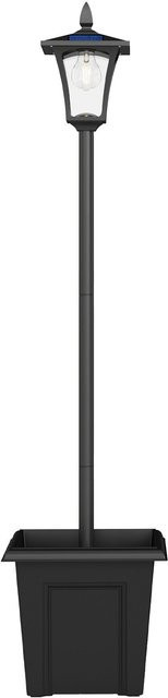Outsunny Solar Gartenlaterne aus Aluminium in Schwarz, wetterfeste LED Wegleuchte für Außenbereich mit Dämmerungssensor, Höhe: 160 cm - Bild 1
