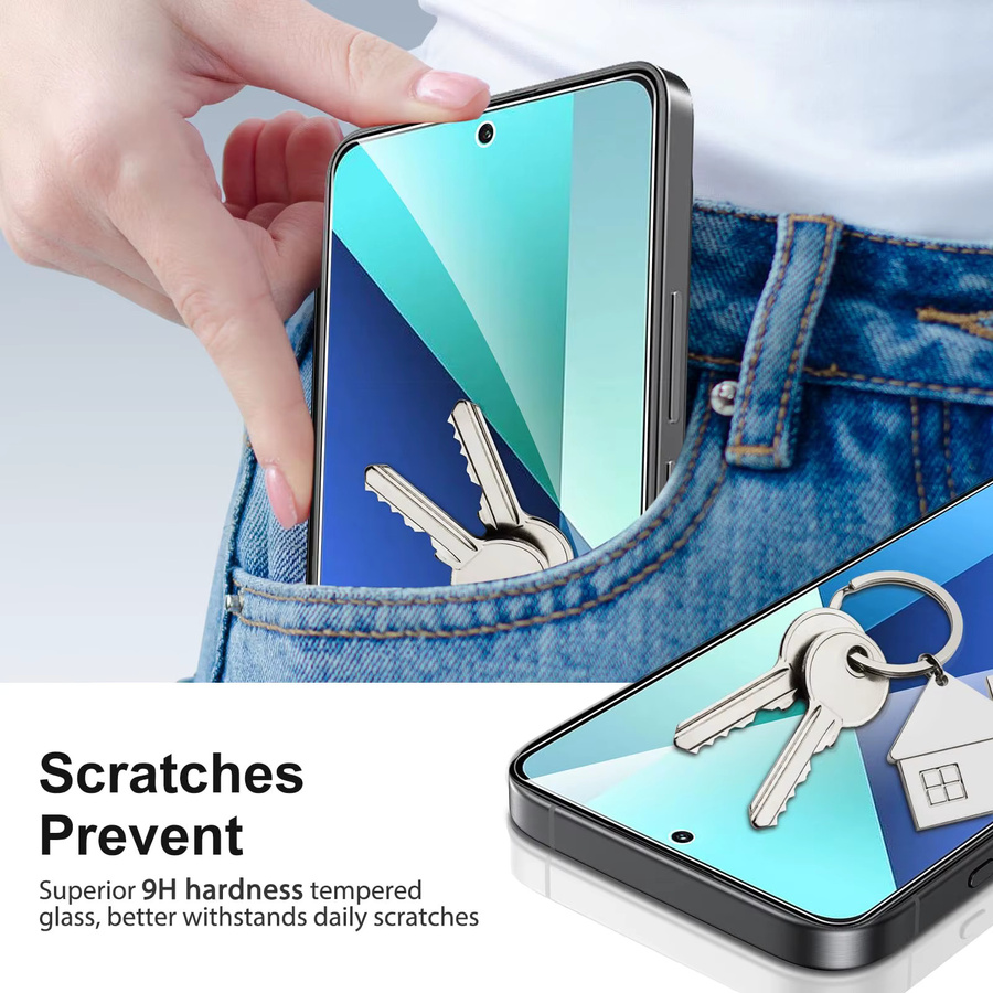 Xiaomi Redmi Note 13 Pro Displayschutzfolie aus gehärtetem Glas mit Anti-Spy Privatsphäre-Funktion, HD kristallklar, 9H Härte, transparent - Bild 4