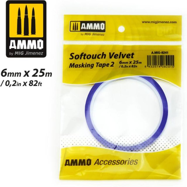 Softouch Velvet Masking Tape Blau Breite: 0,6 cm, Länge: 25 m - Bild 1