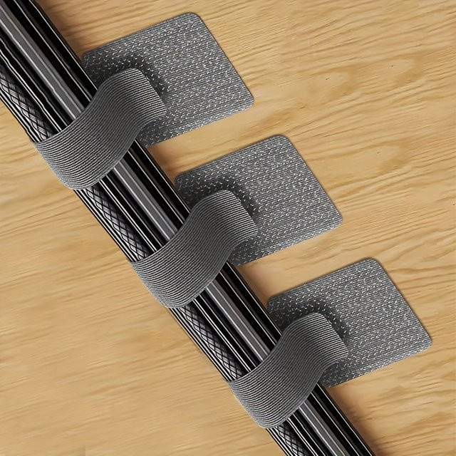10er Set Selbstklebende Kabel Organizer in Weiß aus Kunststoff für Tisch und Wand - Bild 1