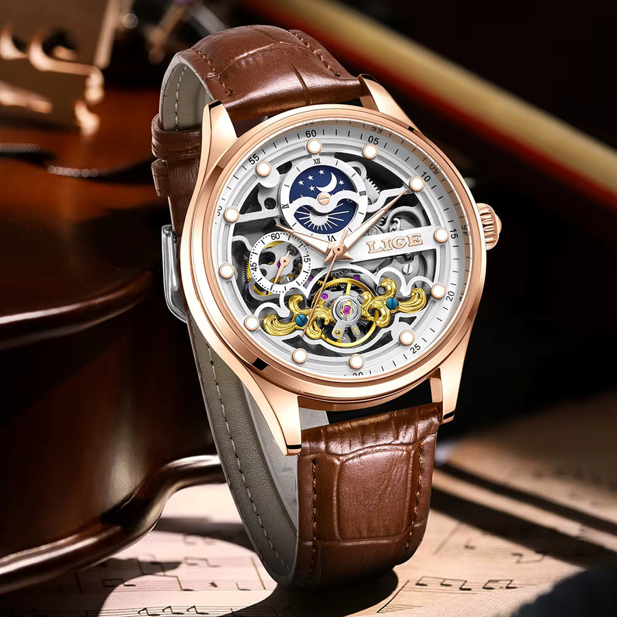 LIGE Armbanduhr, mechanisch, Automatik, Herren - Bild 3