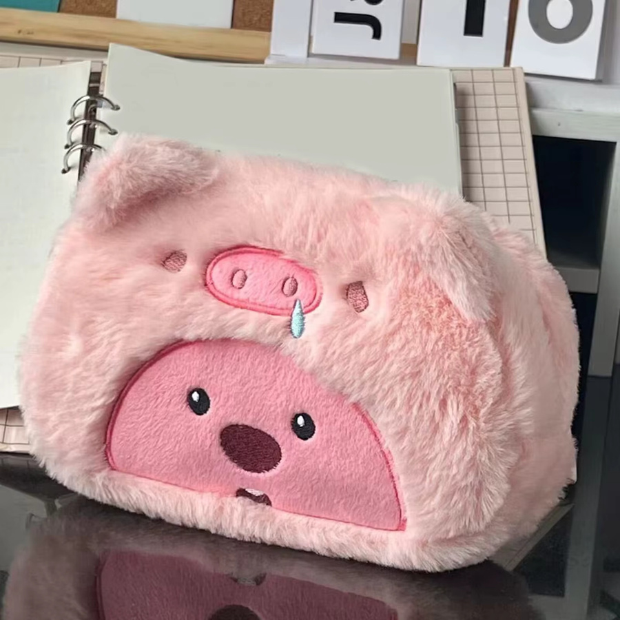 Kawaii Cartoon Plüsch Federmäppchen mit großem Fassungsvermögen für Stifte, Kosmetikpinsel und Marker - Bild 1