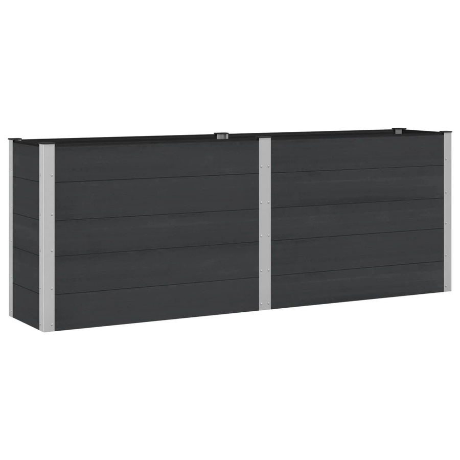 vidaXL Hochbeet aus WPC und Aluminium in Schwarz, B: 250 cm, T: 50 cm, H: 91 cm - Bild 2