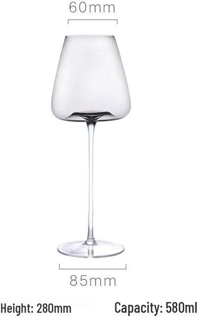 HomeHarmony Handgefertigtes Burgunder Kristall Wein- und Champagnerglas Set, Transparent - Bild 1