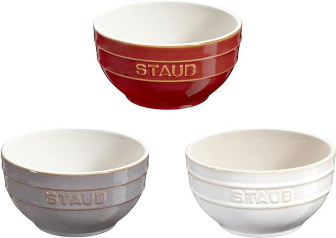 Staub Keramikschalen 40511 in Kupfer, Antikgrau und Elfenbein, Durchmesser: 12 cm - Bild 1