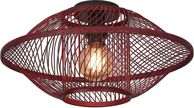 Good&Mojo Maui S Deckenleuchte aus Bambus in Burgunderrot mit LED-Filament - Bild 1
