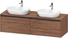 Duravit Waschtischunterschrank Ketho.2 in Natur, wandhängend mit 2 Auszügen, B/T/H: 160 x 55 x 45,9 cm - Bild 1