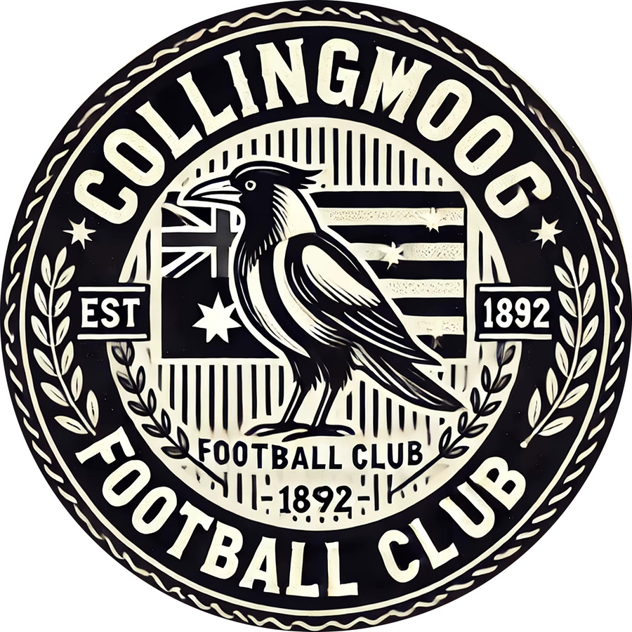 Potdemiel Collingwood Football Club Vintage Metall-Wandkunst, Retro-Aluminium-Schild in Schwarz, B/H: 20,3 x 20,3 cm - Bild 2