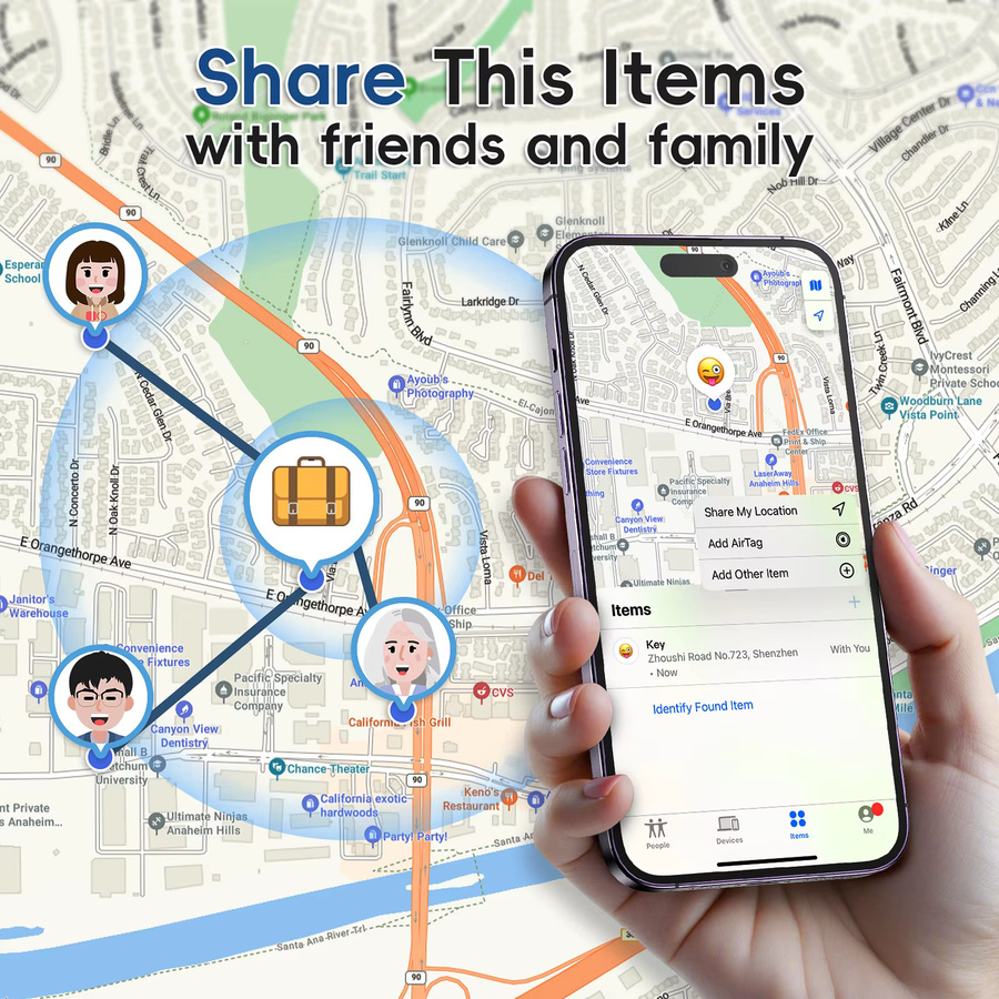 Vivilife IOS Location Tracker in Schwarz für die Apple Find My App, Fernortungs-Tag und Anti-Verlust-Gerät für dein iPhone - Bild 2