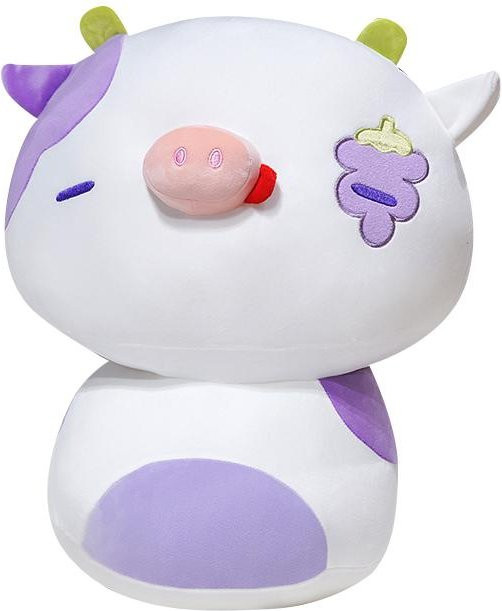 Yiran Health & Beauty Erdbeer-Kuh Plüschtier, Rosa Lila, 36cm - Bild 1