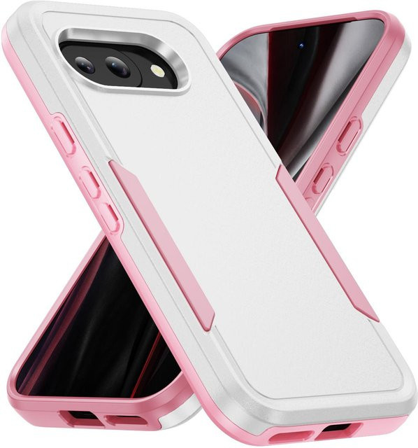 Stoßfeste Hybrid-Doppelschicht-Schutzhülle für Google Pixel 8a in Pink mit Matte-Abdeckung - Bild 1