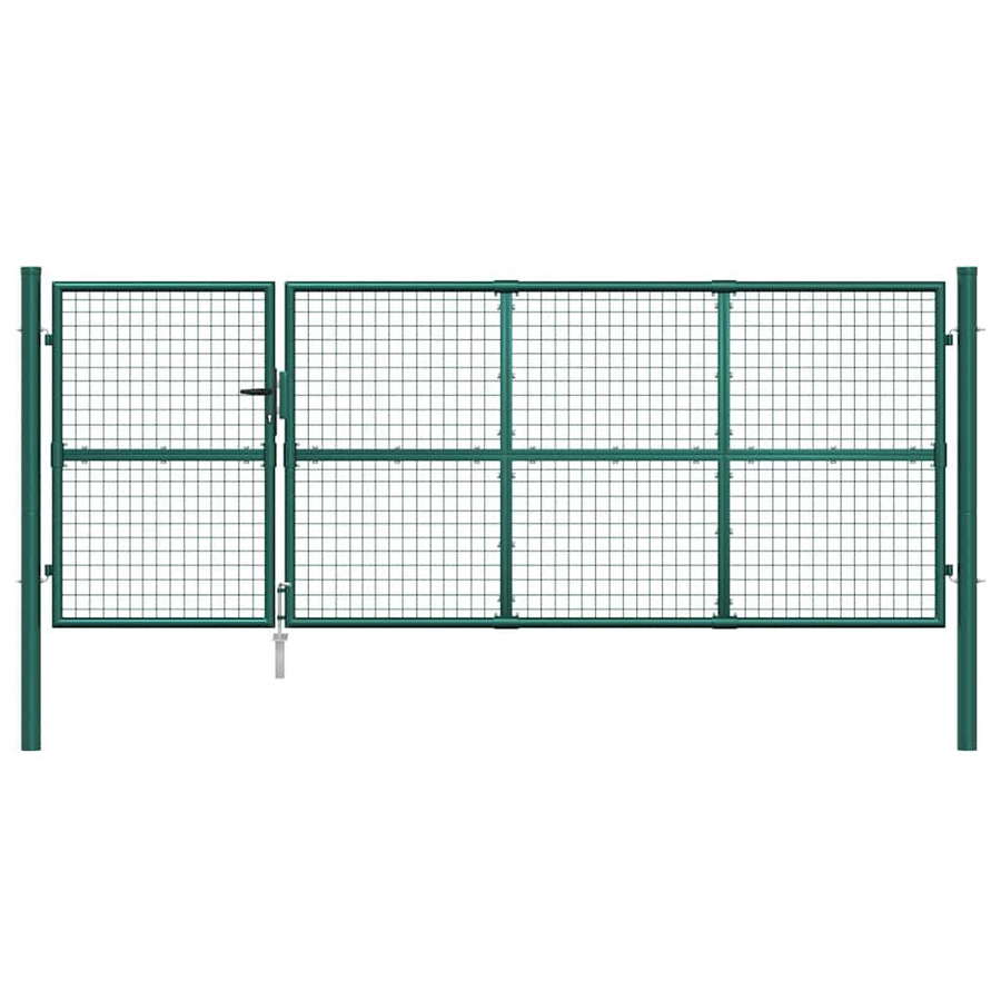 Vidaxl Maschendrahtzaun aus verzinktem Stahl, Grün, B: 350 cm, H: 175 cm - Bild 4