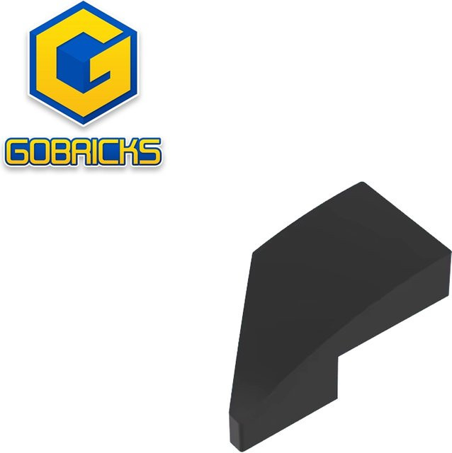 Gobricks GDS-1492 Slope Curved 2 x 1 mit Noppenkerbe rechts, Bausteine - Bild 1