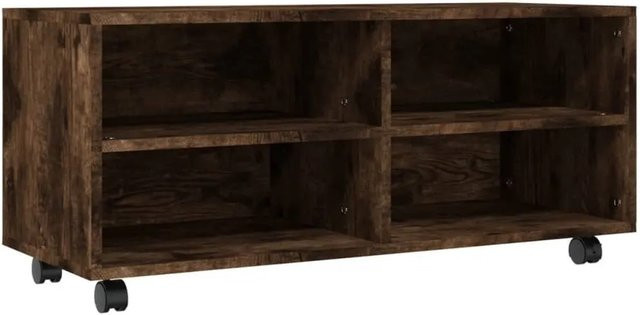 vidaXL TV-Schrank mit Rollen aus Holzwerkstoff in Räuchereiche, B/T/H: 90 x 35 x 35 cm - Bild 1