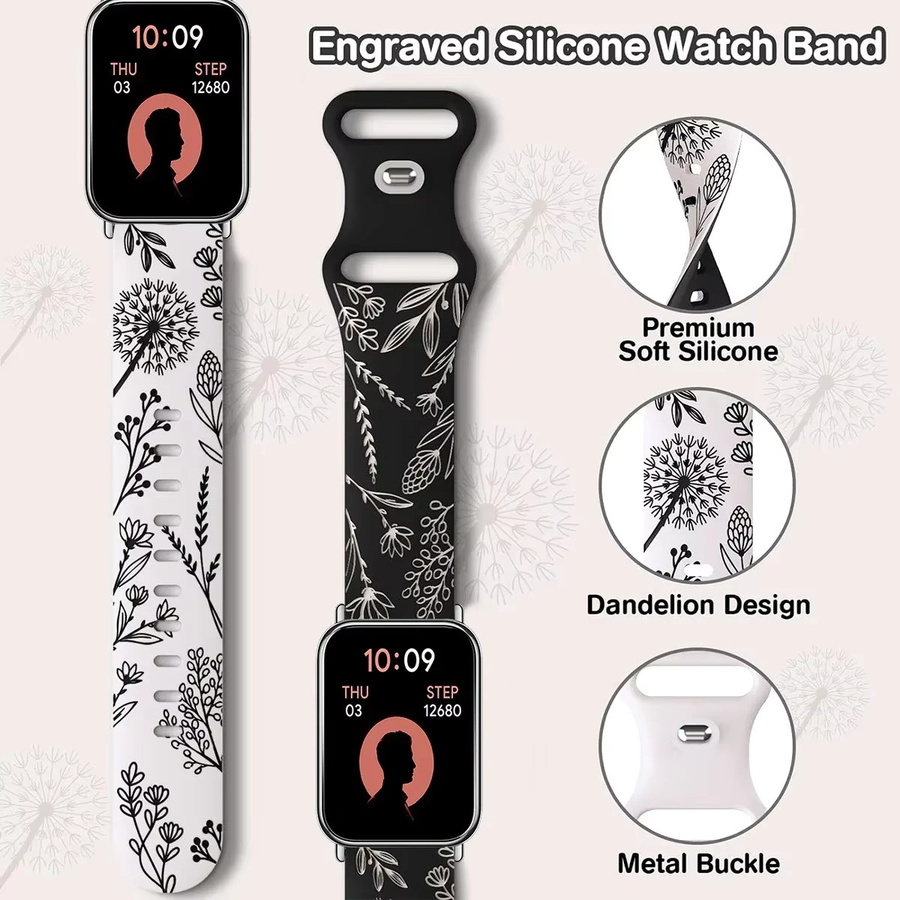 FancyWrist Uhrenarmband Silikon, Weiß, Damen, Löwenzahn - Bild 3