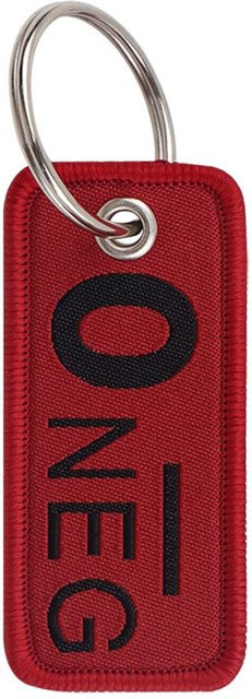 Schlüsselanhänger Blutgruppe, Gestickt, Schwarz, Unisex - Bild 1