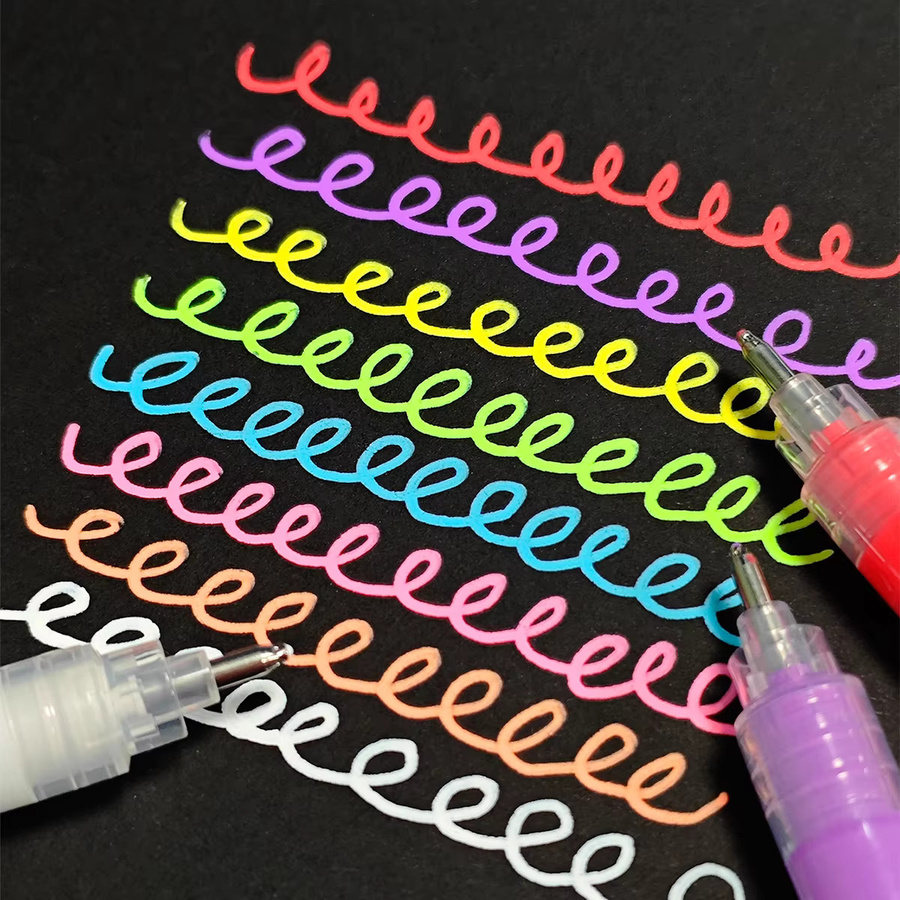 12-Farben-Acryl-Marker-Set mit weicher Spitze für Kinder zum Bemalen von Stein, Keramik, Glas, Holz und Stoff in Multicolour - Bild 2