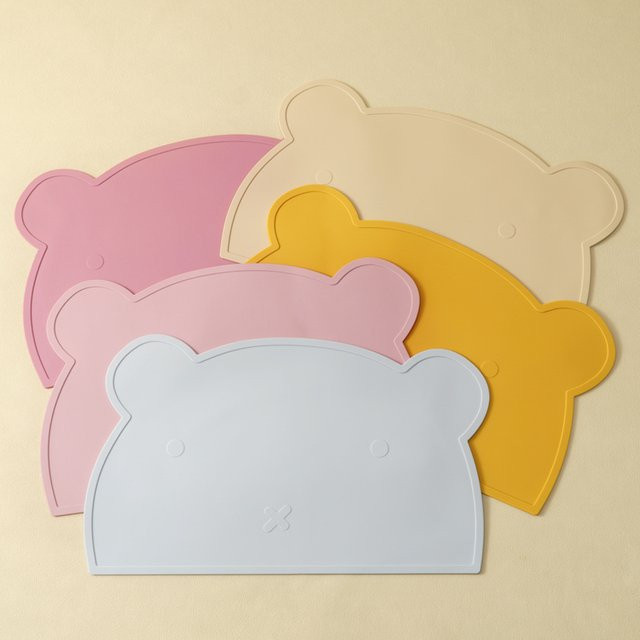 Hitzebeständliches Silikon Tischset für Babys und Kinder in Pink, BPA-frei und tragbar - Bild 1