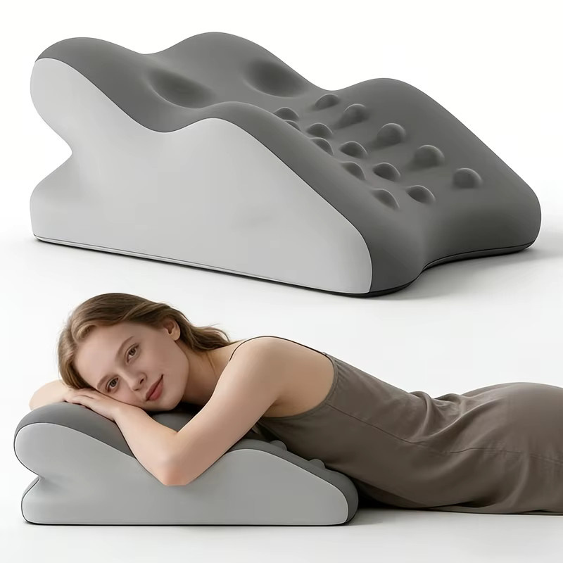 HEHUAI HT Ergonomisches Keilkissen zur Rücken- und Nackenstütze in Schwarz und Grau mit abnehmbarem und waschbarem Bezug - Bild 3