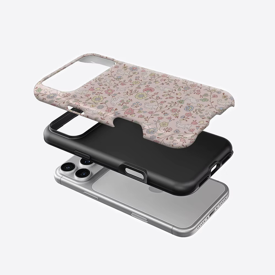 Robuste doppelschichtige Handyhülle von Potdemiel mit Hasen- und Blumenmuster für iPhone 17 16 15 14 13 Pro Max Plus, magnetisch, Multicolour - Bild 2