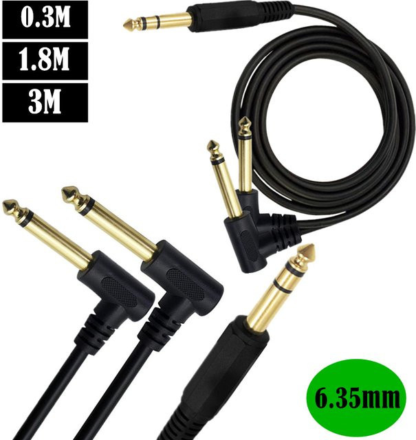 BSN Y-Splitter Audiokabel Stereo auf Dual Mono 6,35 mm Klinke, vergoldet, Schwarz, Länge: 0,3 m / 1,8 m - Bild 1