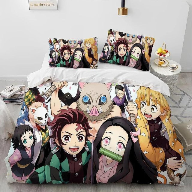 Demon Slayer Bettwäsche-Set Kamado Nezuko mit Bettbezug und Kissenbezug, Multicolor, B/H: 135 x 200 cm - Bild 1