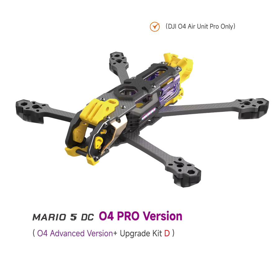 SpeedyBee Mario 5 Frame DC / XH ADV/PRO Drone in Schwarz mit Carbonfaser-Armen und LED-Streifenkanälen - Bild 4