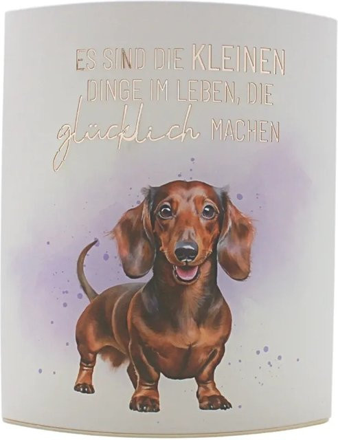 Dekohelden24 Dekolicht mit Timer, Batteriebetrieben, Weiß/Lila, Keramik, B/T/H: 13 x 5 x 16 cm - Bild 1