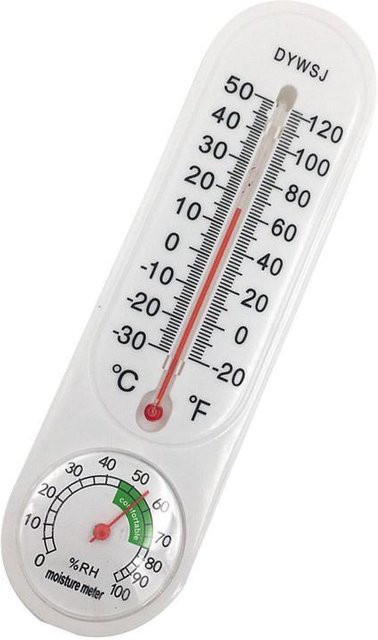 Family Star Wandbehang-Thermometer für Innen- und Außenbereich mit Luftfeuchtigkeitsmesser in Weiß - Bild 1