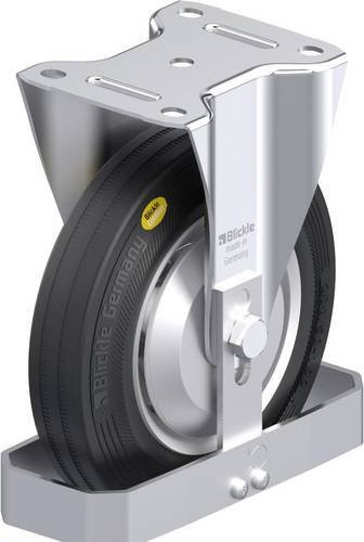 Blickle Stahlblech-Bockrolle B-RD 200K-FA-FS in Schwarz-Grau mit 200 mm Rad-Durchmesser und 350 kg Tragfähigkeit - Bild 1