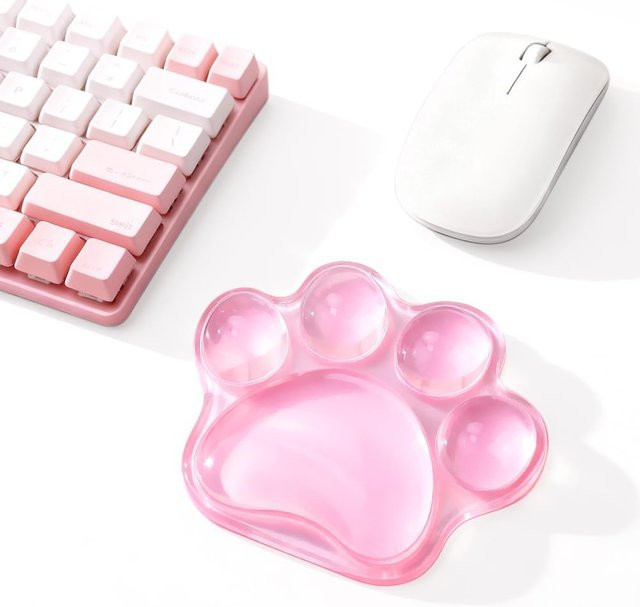 Ergonomische Katzenpfoten-Handgelenkauflage für die Maus von Ninth World in Pink aus weichem Silikon - Bild 1