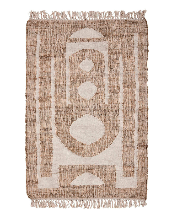 House Doctor Teppich Rostro in Natur Gebrochen Weiß aus Wolle, Jute und Baumwolle, B: 90 cm, T: 150 cm - Bild 1