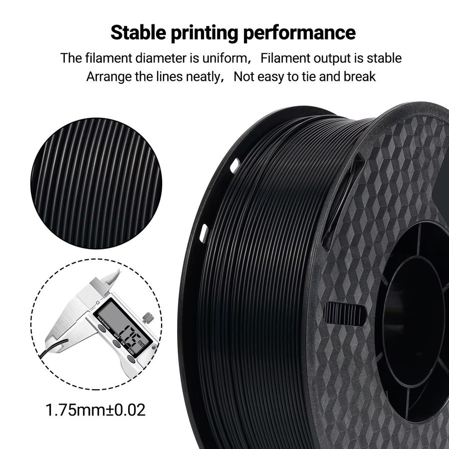 KINGROON Carbonfaser-Nylon Filament PA-CF, 1,75 mm, 1 kg, Schwarz - Bild 4