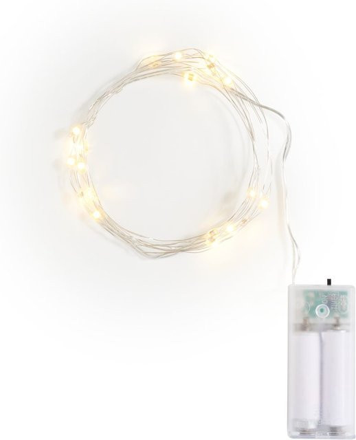 Makro LED-Lichterkette mit 20 LEDs in Silber für Party und Winterdekoration - Bild 1