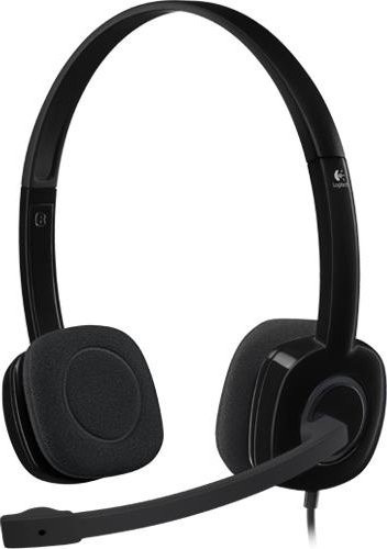Logitech H151 Stereo On-Ear Headset mit Noise-Cancelling Mikrofon, kabelgebunden, Schwarz - Bild 1