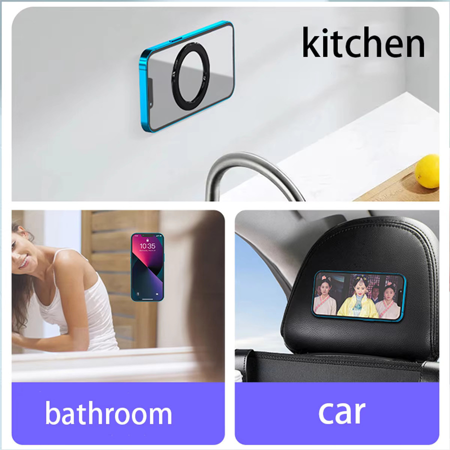 WSSHE Magnetischer Ringhalter in Schwarz für iPhone 12 13 14, Magsafe-kompatible Wandhalterung für Mobiltelefone, iPads und Tablets - Bild 4
