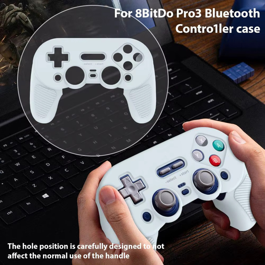 8BitDo Pro3 Bluetooth Wireless Game Controller Schutzhülle in Weiß, stoßfest und kratzfest - Bild 3