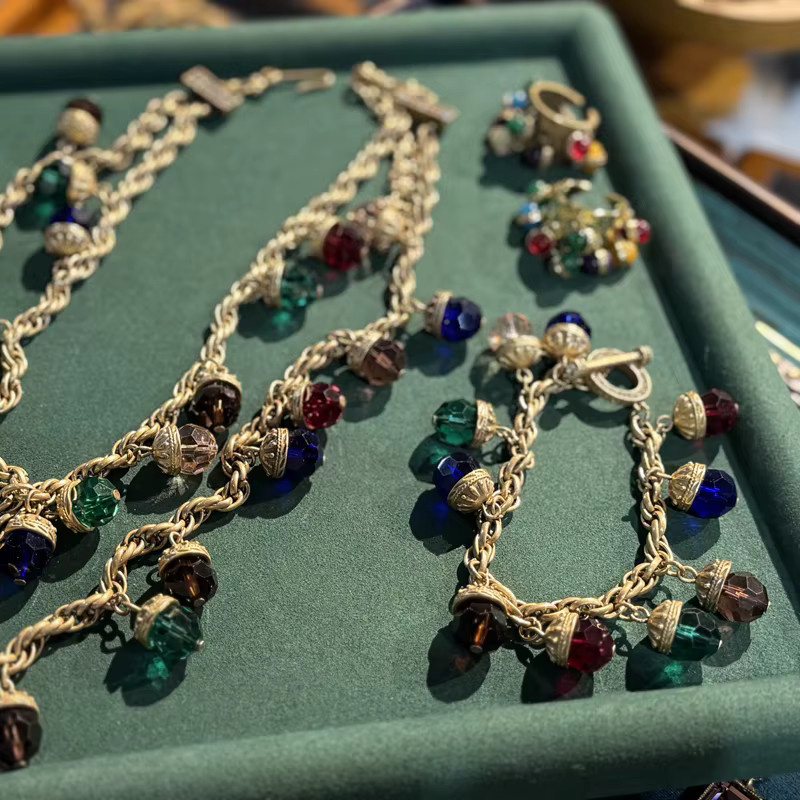 STALAIT Armband, mehrfarbige Kristallkette, 18 Karat vergoldet, Damen - Bild 3